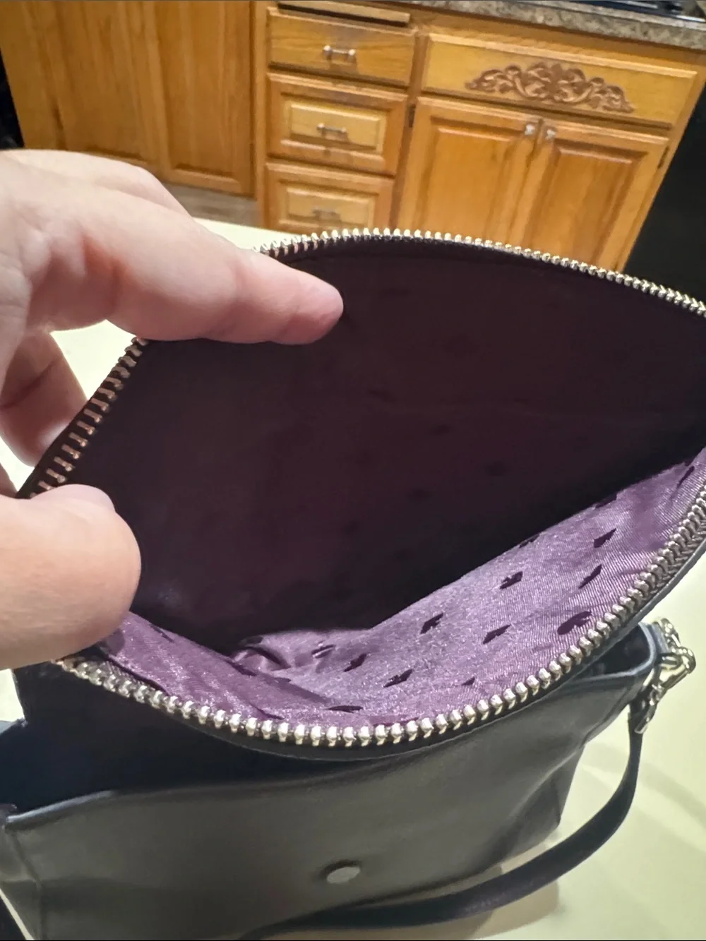 kate spade Plum Pebbled Leather Crossbody with Gold Hardware
